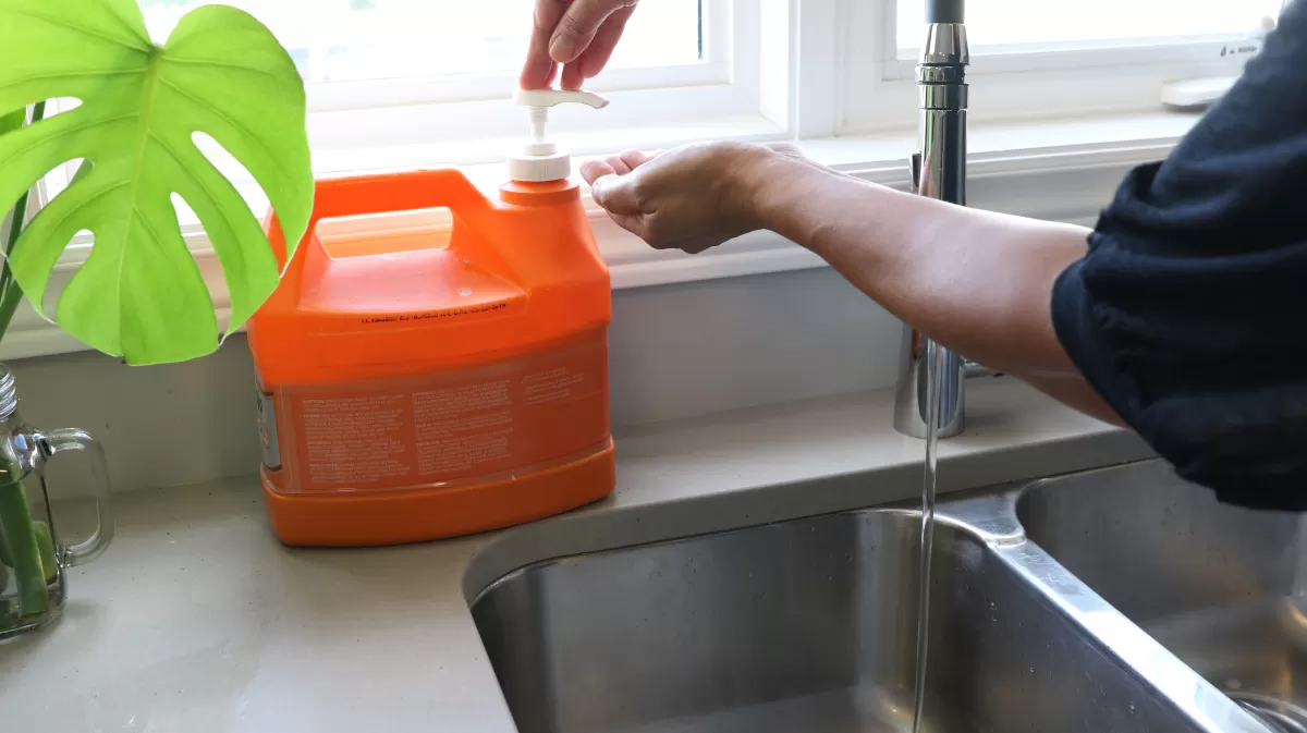 Remove cured resin from hands